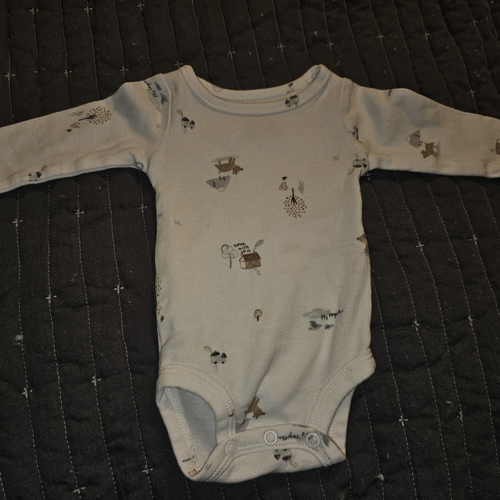 Carter's Cream Baby Bodysuit with Animal Prints